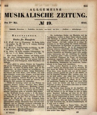 Allgemeine musikalische Zeitung Mittwoch 8. Mai 1844