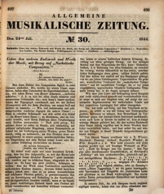 Allgemeine musikalische Zeitung Mittwoch 24. Juli 1844