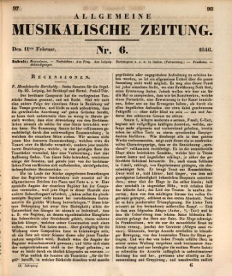 Allgemeine musikalische Zeitung Mittwoch 11. Februar 1846