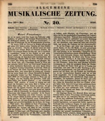 Allgemeine musikalische Zeitung Mittwoch 20. Mai 1846