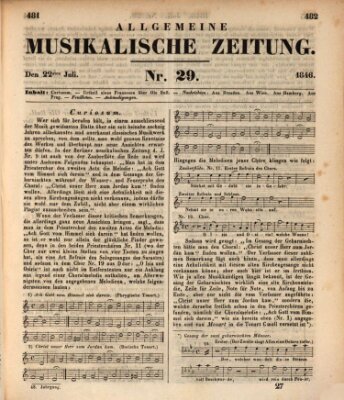 Allgemeine musikalische Zeitung Mittwoch 22. Juli 1846