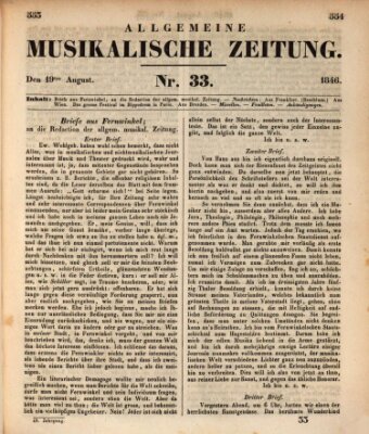 Allgemeine musikalische Zeitung Mittwoch 19. August 1846