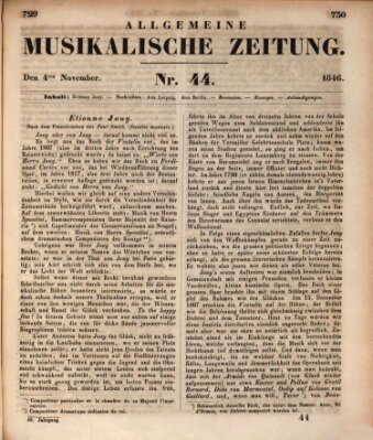 Allgemeine musikalische Zeitung Mittwoch 4. November 1846