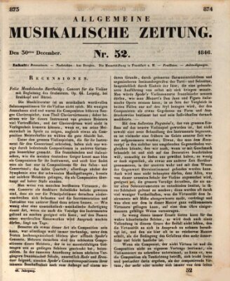 Allgemeine musikalische Zeitung Mittwoch 30. Dezember 1846