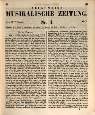 Allgemeine musikalische Zeitung Mittwoch 27. Januar 1847