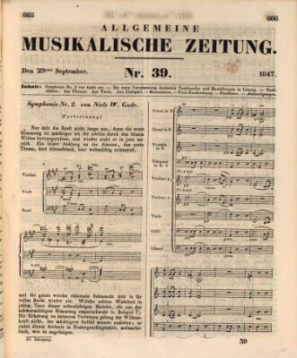 Allgemeine musikalische Zeitung Mittwoch 29. September 1847