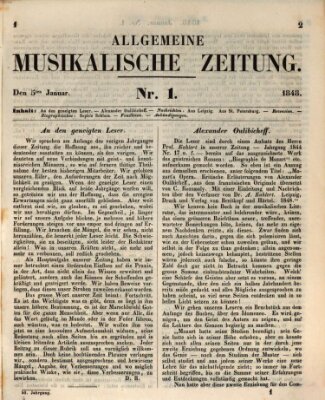 Allgemeine musikalische Zeitung Mittwoch 5. Januar 1848