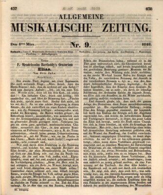 Allgemeine musikalische Zeitung Mittwoch 1. März 1848