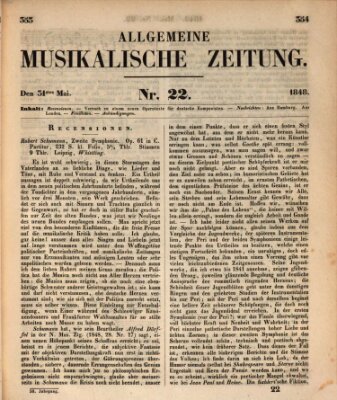 Allgemeine musikalische Zeitung Mittwoch 31. Mai 1848