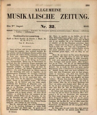 Allgemeine musikalische Zeitung Mittwoch 9. August 1848