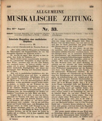 Allgemeine musikalische Zeitung Mittwoch 16. August 1848