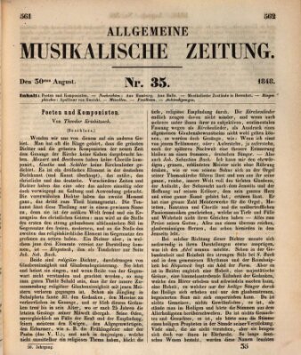 Allgemeine musikalische Zeitung Mittwoch 30. August 1848