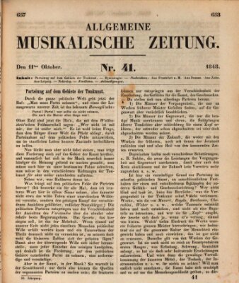 Allgemeine musikalische Zeitung Mittwoch 11. Oktober 1848