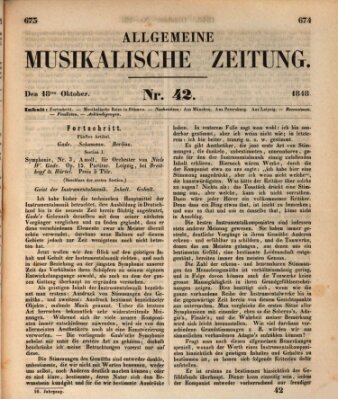Allgemeine musikalische Zeitung Mittwoch 18. Oktober 1848