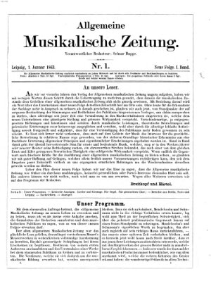 Allgemeine musikalische Zeitung Donnerstag 1. Januar 1863