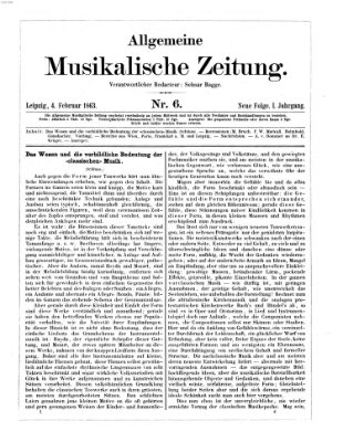 Allgemeine musikalische Zeitung Mittwoch 4. Februar 1863