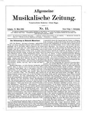 Allgemeine musikalische Zeitung Mittwoch 25. März 1863