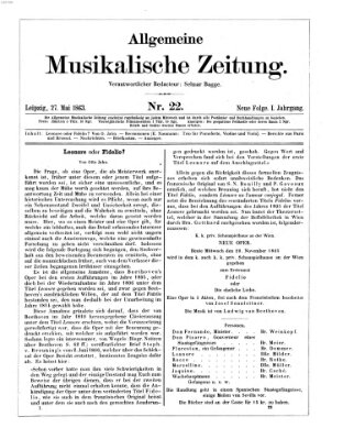 Allgemeine musikalische Zeitung Mittwoch 27. Mai 1863