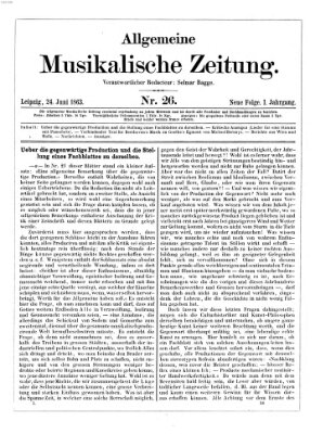 Allgemeine musikalische Zeitung Mittwoch 24. Juni 1863