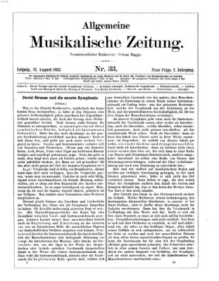 Allgemeine musikalische Zeitung Mittwoch 12. August 1863