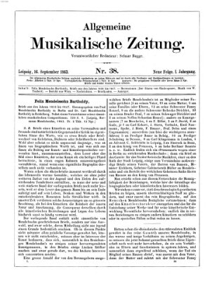 Allgemeine musikalische Zeitung Mittwoch 16. September 1863