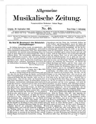 Allgemeine musikalische Zeitung Mittwoch 30. September 1863