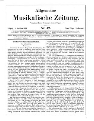 Allgemeine musikalische Zeitung Mittwoch 14. Oktober 1863