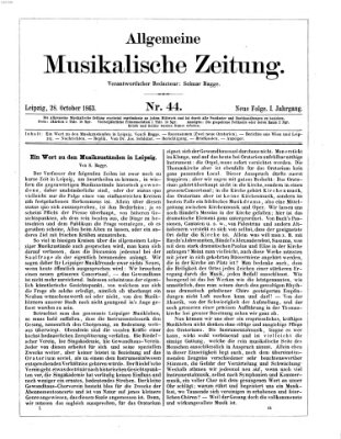 Allgemeine musikalische Zeitung Mittwoch 28. Oktober 1863