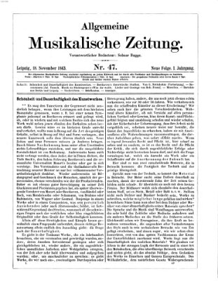 Allgemeine musikalische Zeitung Mittwoch 18. November 1863