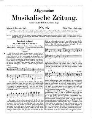 Allgemeine musikalische Zeitung Mittwoch 2. Dezember 1863