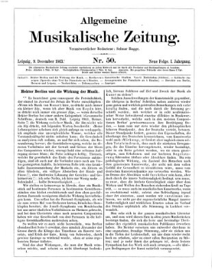 Allgemeine musikalische Zeitung Mittwoch 9. Dezember 1863