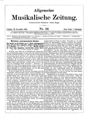 Allgemeine musikalische Zeitung Mittwoch 23. Dezember 1863