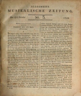 Allgemeine musikalische Zeitung Mittwoch 17. Oktober 1798