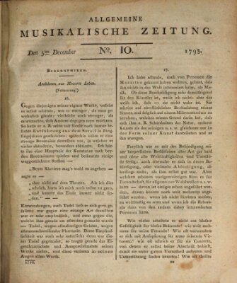 Allgemeine musikalische Zeitung Mittwoch 5. Dezember 1798