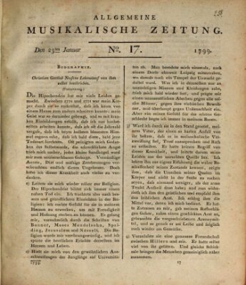 Allgemeine musikalische Zeitung Mittwoch 23. Januar 1799