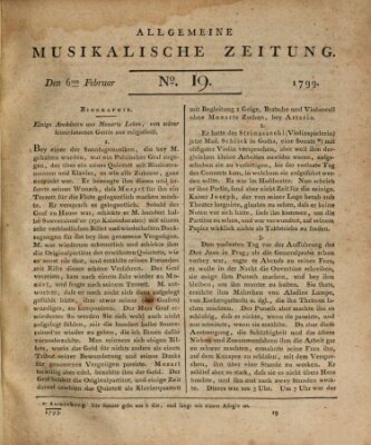 Allgemeine musikalische Zeitung Mittwoch 6. Februar 1799