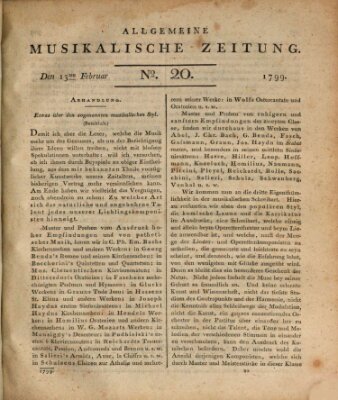 Allgemeine musikalische Zeitung Mittwoch 13. Februar 1799