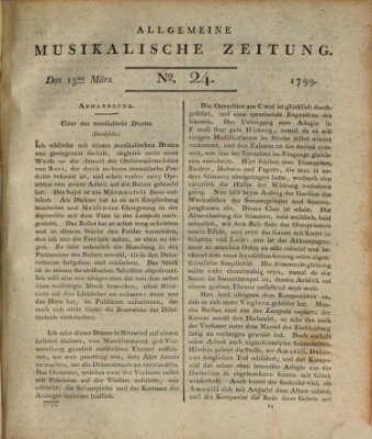 Allgemeine musikalische Zeitung Mittwoch 13. März 1799