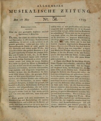 Allgemeine musikalische Zeitung Mittwoch 1. Mai 1799