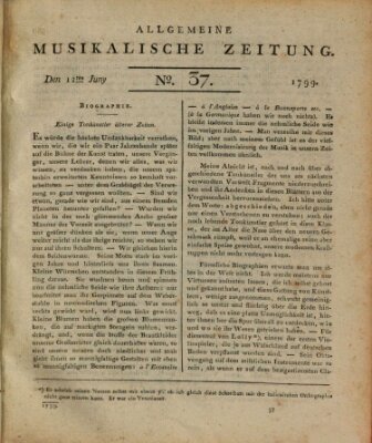 Allgemeine musikalische Zeitung Mittwoch 12. Juni 1799