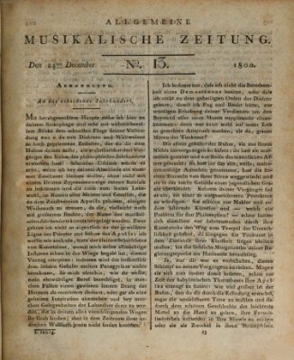 Allgemeine musikalische Zeitung Mittwoch 24. Dezember 1800