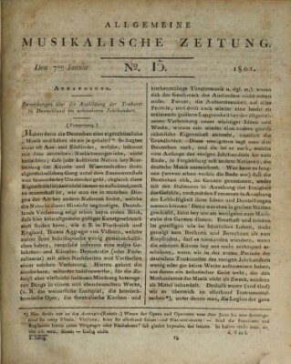 Allgemeine musikalische Zeitung Mittwoch 7. Januar 1801