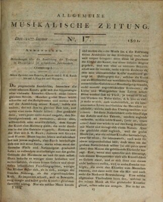 Allgemeine musikalische Zeitung Mittwoch 21. Januar 1801