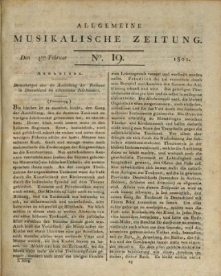 Allgemeine musikalische Zeitung Mittwoch 4. Februar 1801