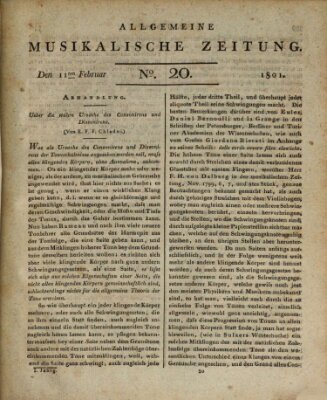 Allgemeine musikalische Zeitung Mittwoch 11. Februar 1801