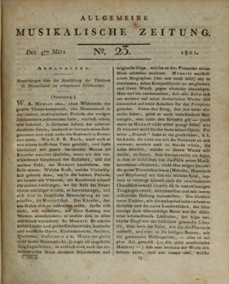 Allgemeine musikalische Zeitung Mittwoch 4. März 1801