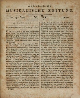 Allgemeine musikalische Zeitung Mittwoch 24. Juni 1801