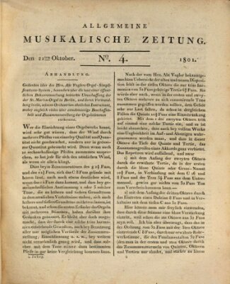 Allgemeine musikalische Zeitung Mittwoch 21. Oktober 1801