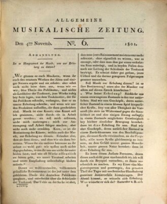 Allgemeine musikalische Zeitung Mittwoch 4. November 1801