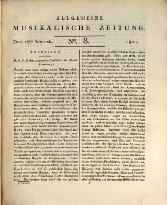 Allgemeine musikalische Zeitung Mittwoch 18. November 1801